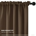 thumbnail image 3 of Deconovo Rod Pocket Blackout Curtains Thermal Insulated Solid Window Curtains for Living, 2 Panels, 42 x 72 inch, Brown, 3 of 7
