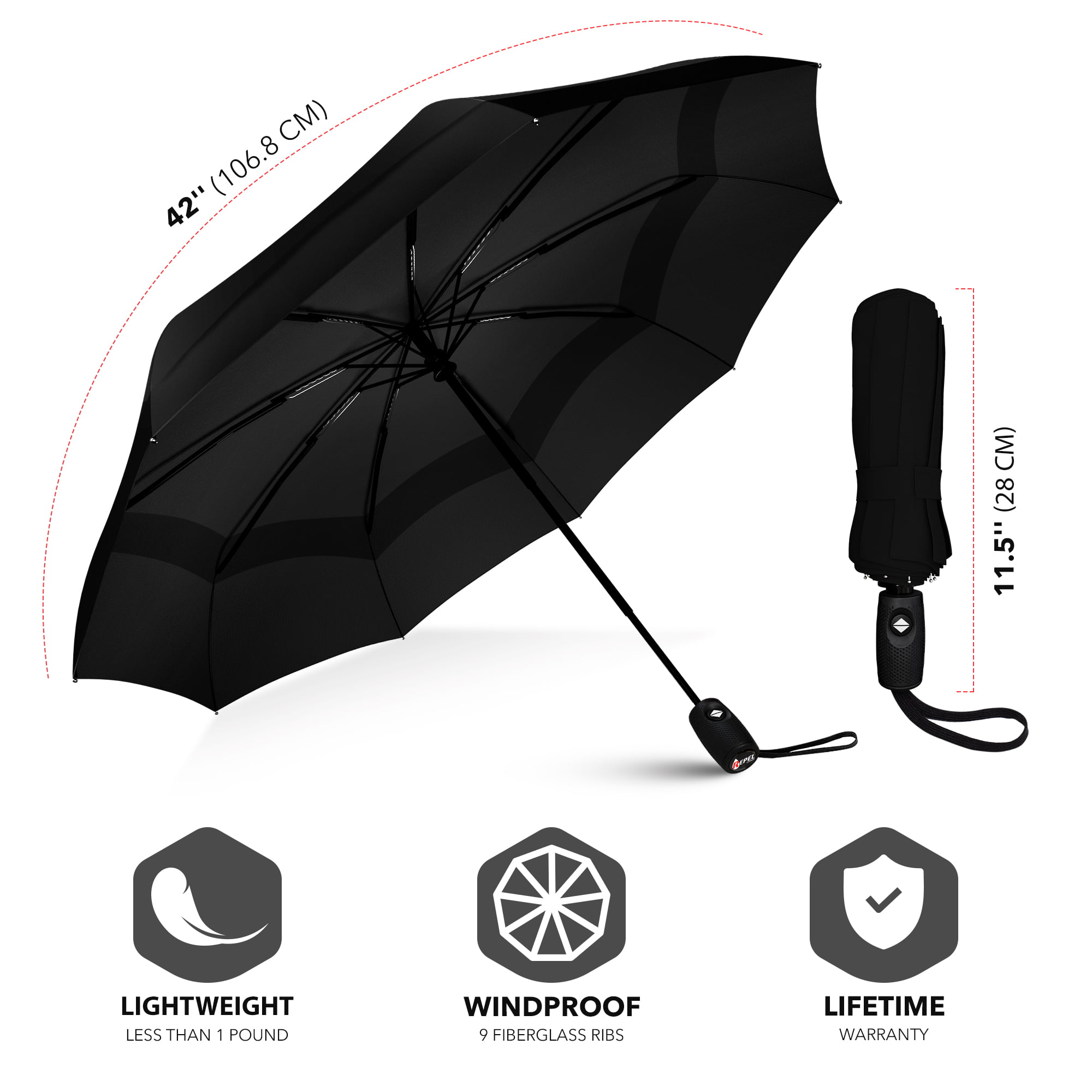 OleleOne Handed Auto Open Close Lightweight Umbrella Travel Automatic Umbrella Windproof Compact Folding Umbrella for Men/Women 