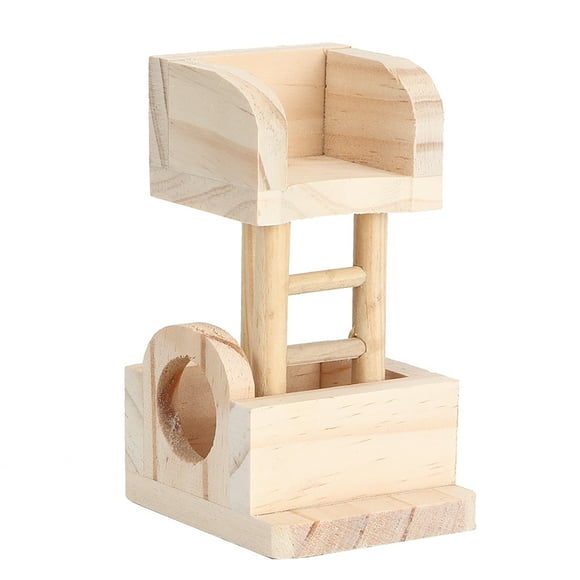 Hamster Climbing Ladder,Natural Wooden Hamster Platform Hamster Lookout Platform Hamster Toy Precision Engineered