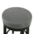 thumbnail image 2 of Contemporary Home Living Set of 2 Gray and Brown Round Counter Stools with Swivel Seat 24", 2 of 3