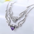 thumbnail image 2 of FNNMNNR 1PC Silver Necklace Dream Angels Wings of Love Heart Necklace Female Birthday Gift, 2 of 8