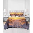 thumbnail image 3 of Summer Beach Twin XL Size Down Alternative Comforter, Lightweight Comforter Quilt Bedding Set with Pillow Shams Sunset Nautical Ocean Sea All Seasons Bed Comforter Duvet Insert 68"x98", 3 of 7