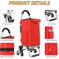 thumbnail image 3 of 2 in 1 Shopping Cart for Groceries, 110 lbs Grocery Cart on Wheels, Foldable Shopping Cart with 6 Wheels, Load-Bearing Hand Truck with Black Waterproof Bag for Shopping, Camping, Garden, 3 of 15