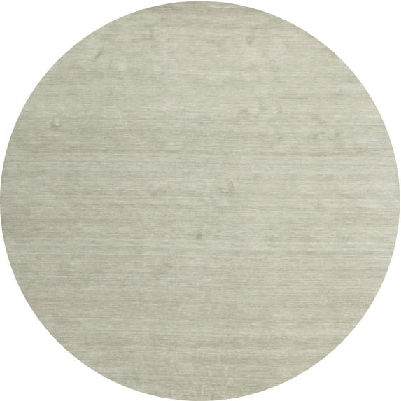 Ahgly Company Indoor Round Contemporary Pale Silver Gray Solid Area Rugs, 5' Round