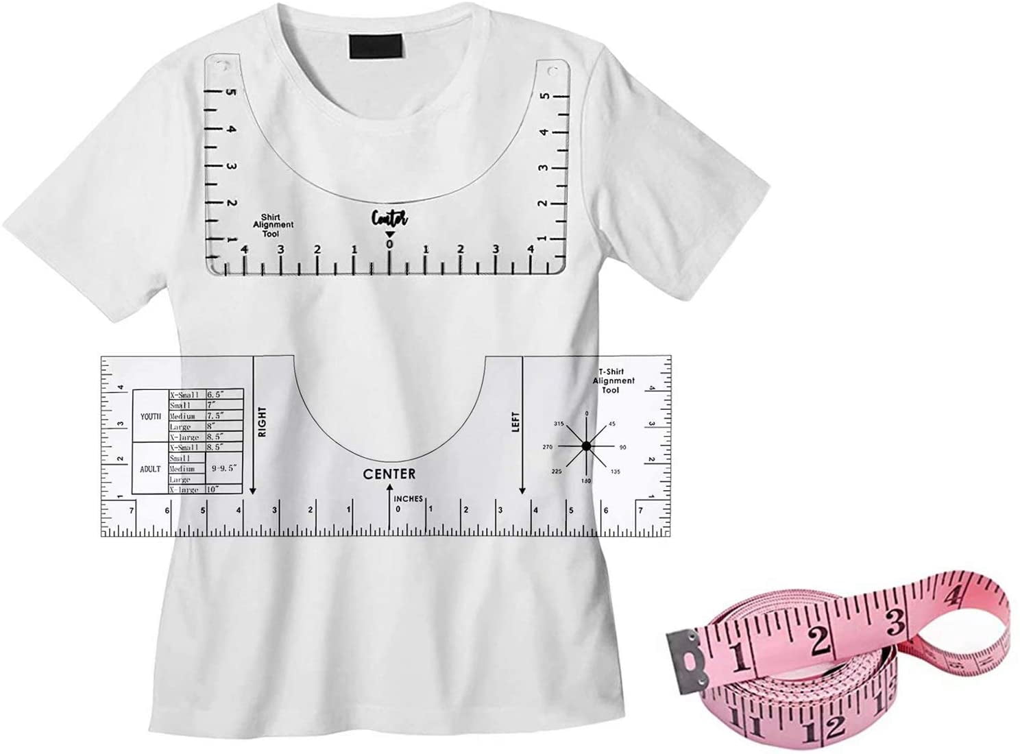 4 PCS T-Shirt Alignment Ruler Tools,T 