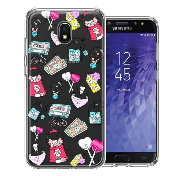 MUNDAZE for Samsung Galaxy J3 Express/Prime 3/Amp Prime 3 Valentine's Day Candy Feels like Love Hearts Double Layer Phone Case Cover