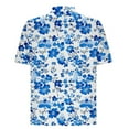thumbnail image 6 of ZRGHAOYLQ Hawaiian Shirts for Men Blue Floral Graphic Tees for Beach Vacation Plus Size Lapel Collar Short Sleeve Shirts Summer Casual Button Down Shirt Tops, 6 of 6