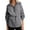 Gray, variant on Sweatshirt for Women Solid Color Lapel Half Zip Drawstring Waist Pullover Sweatshirt Ladies Comfortable Long Sleeve Side Split Casual Hoodless Sweatshirt