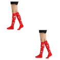 thumbnail image 1 of Qarigey 1 par de calcetines a rayas hasta la rodilla de arcoíris, elasticidad, transpirabilidad, apariencia de moda cómoda, calcetín antideslizante, Type1 NO1 Qarigey CBP288434, 1 of 6