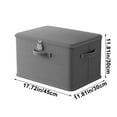 thumbnail image 3 of PATLOLLAV Gray Storage Bins with Lock,Storage Boxes with Handles Board Foldable Lidded Cotton Linen Fabric Home Cubes Baskets Closet Clothes Organizer Containers,18x12x12inch, 3 of 5