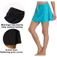 thumbnail image 4 of Women's Solid Swim Skirt Build-in Brief Tummy Control Side Slit Tankini Bottoms, 4 of 8