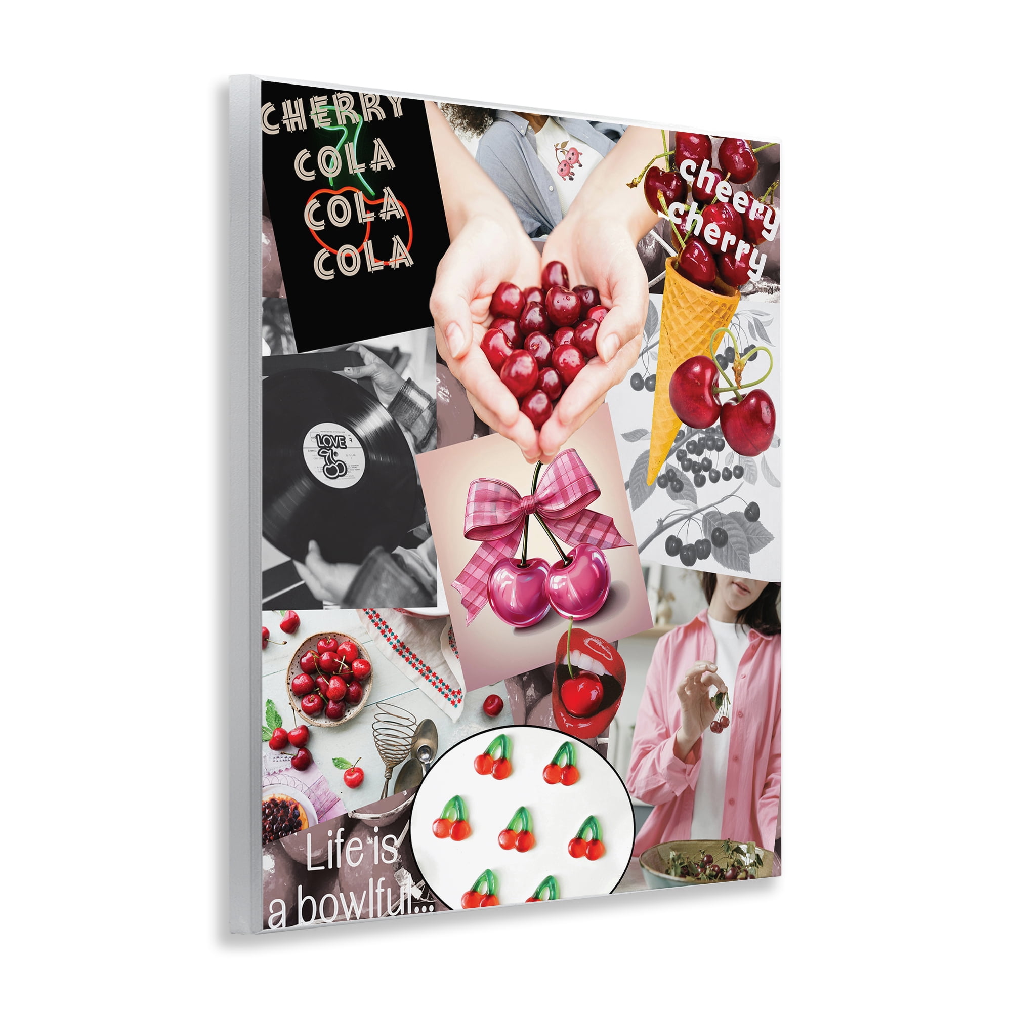 Stupell Industries Retro Cherry Mood Board Wall Plaque Art, design by Grotto Studios