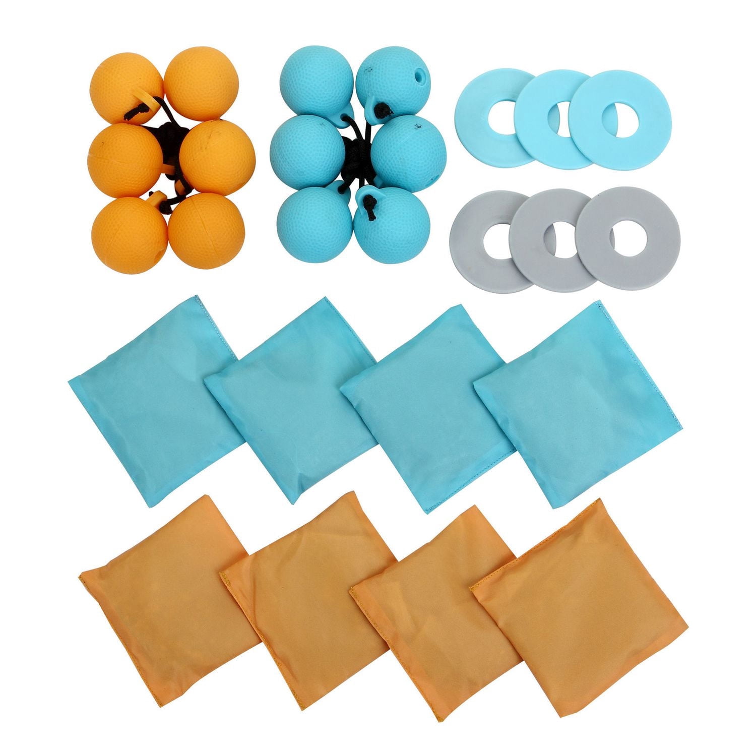 Ensemble 3 en 1- jeu de poches, rondelles, lancer à l'échelle avec sac de transport en nylon résistant aux déchirures