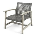 thumbnail image 2 of Christopher Knight Home Augusta Outdoor Acacia Wood and Wicker 6 Seater Chat Set with Fire Pit by  Light Gray Washed Finish, 2 of 5