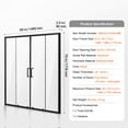 thumbnail image 6 of KFFKFF Semi-frameless Shower Door, 57.8-59 W x 70 H in, Double Sliding Glass Door with 1/4 in (6mm) Clear Tempered Glass, Durable and Water-resistant Design with Stainless Steel Hardware, Matte Black, 6 of 9