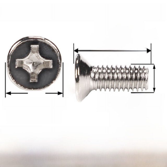 Tornillos de cabeza plana Phillips niquelados Tornillos para muebles Tornillos para máquina con cabeza avellanada y ranura cruzada Tornillo