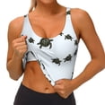 thumbnail image 4 of Fotbe Sea Turtle Pattern Womens' Sports Bra Longline Wirefree Padded with Medium Support Sports Moisture-Wicking Workou Vest,Tank Top-Medium, 4 of 9