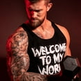 thumbnail image 4 of 5% Nutrition Rich Piana WelcomeToMyWorld Mens Black Tank Top, Sleeveless Gym Tank Tops for Men, Athletic Exercise Fitness Bodybuilding Workout Clothes - 3X-Large, 4 of 6