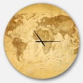 thumbnail image 1 of Designart 'Vintage Classic Map ' Modern wall clock, 1 of 6