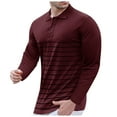 thumbnail image 1 of FhsagQ Chemises pour Hommes Chemises pour Hommes Coton Extensible Comfortsoft Chemise à Rayures Imprimée à Manches Longues pour Homme Européenne et Décontractée Coupe Ample Tendance d'Affaires Haut Chemises pour Hommes Hauts Super Ajusté Rouge TTG, 1 of 7