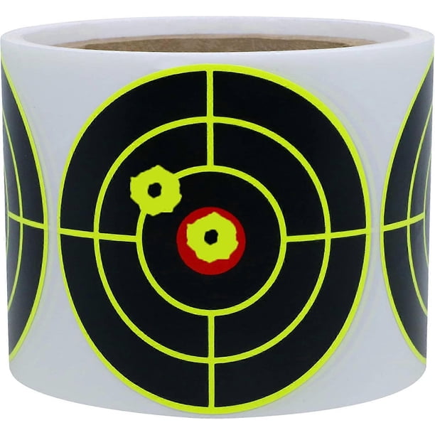 Target Stickers 3 inch Reactive Targets for Shooting with Fluorescent Yellow Impact, Shooting Targets for BB Pellet Airsoft Guns