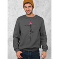 thumbnail image 2 of Breast Cancer Support Faith Cross Crewneck Sweatshirt, XL, Charcoal, 2 of 5