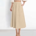 thumbnail image 2 of Skirts For Women Sevevn Womens Midi Length Skirt 2025 Business Casual Flowy A Line Skirts with Pockets Teacher Outfits High Waisted Skirts For Women, 2 of 9