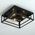 thumbnail image 6 of Aiwen 3 lights vintage square caged flush mount ceiling lamp 60 Watts, 6 of 8