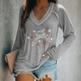 thumbnail image 1 of Puntoco moda mujer casual con cuello en V blusa de perforación caliente camiseta de manga larga tops de otoño Puntoco Puntoco-6659, 1 of 6