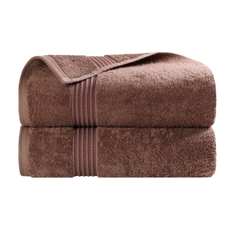 Superior Egyptian Cotton Absorbent Mocha Bath Towel Set of 2
