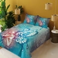 thumbnail image 3 of Ambesonne Fantasy Fitted & Top Sheet Set with Shams, Butterfly Winged, Blue Purple, 3 of 5