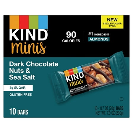 Kind Minis Dark Chocolate Nuts & Sea Salt -- 10 Bars