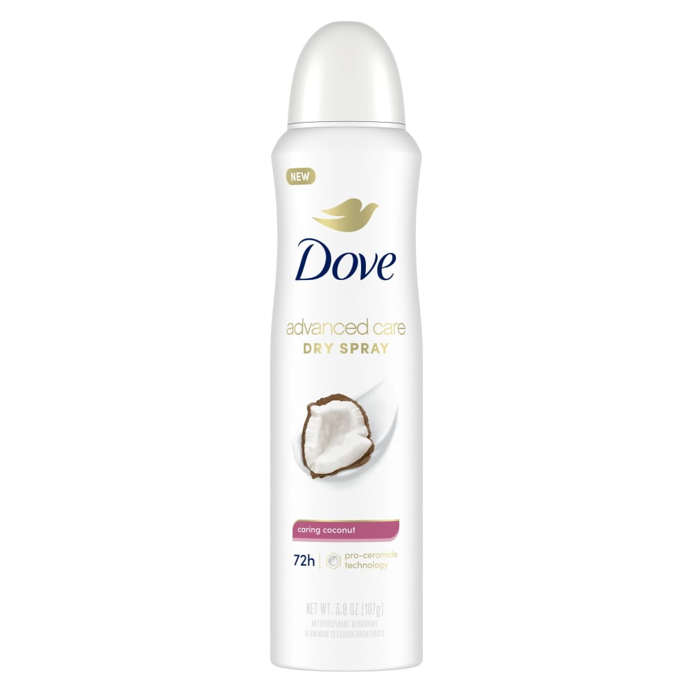 Dove Advanced Care Womens Antiperspirant Deodorant Dry Spray Caring Coconut, 3.8 oz (Package May Vary)