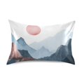 thumbnail image 7 of Yayeee Pillowcase King Size Set of 2 Satin Wrinkle Resistant Pillow Case, Art Mountain and Sun Pattern, 7 of 7