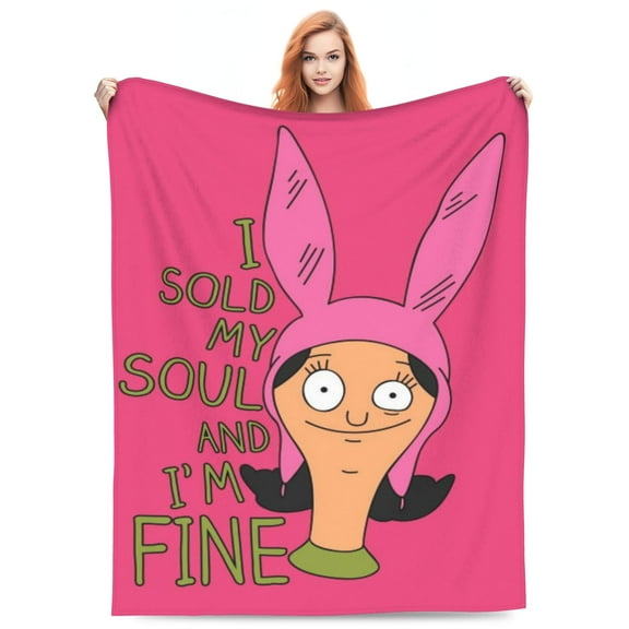 Bob's Burgers Louise Bed Blanket Super Soft Fleece Throw Blanket Lightweight Warm Cozy Cartoon Blankets Gifts for Kids Adults 40"x30"