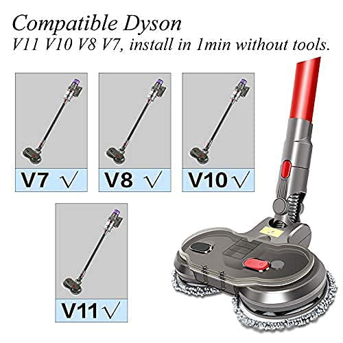 Electric Mop Attachment Compatible with V11 V10 V8 V15 Mop with Water Tank 10 Mop for Dyson Vacuum Cleaner Mop 2 in 1 Brush Attachment for Dyson Animal Absolute Fluffy