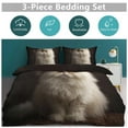 thumbnail image 5 of 3 Pcs Soft Bedding Set, Includes 1 Duvet Cover with Zipper And 2 Pillow Shams,Cute White Cat Twin(86"x70"), 5 of 8