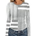 thumbnail image 1 of Ailaofu Womens Long Sleeve Stretch Crewneck Ribbed T-Shirt Slim Fit Casual Basic Tops, 1 of 6