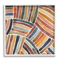Stupell Industries Muted Alternating Stripes Abstract Painting White Framed Art Print Wall Art, 24 x 24