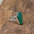 thumbnail image 3 of Green Onyx Genuine Gemstone Coffin Ring, Natural 925 Sterling Silver, Statement Ring, Promise Ring, Metaphysical Ethnic Ring, Bridesmaid Gifts, Couples, Best Friend Gifts Ring (green-onyx), 3 of 6