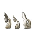 thumbnail image 5 of 12, 9, 11"H Silver Polystone Whale Sculpture with Various Sized Tails and Copper Distressing, by DecMode (3 Count), 5 of 8