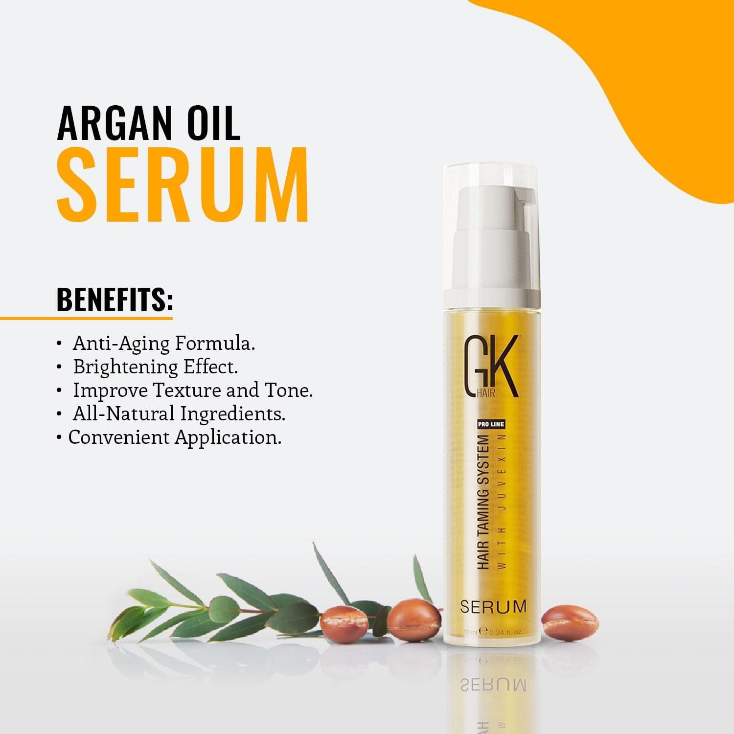 GK Hair Argan Oil Serum, 50ml - Nourishing & Moisturizing