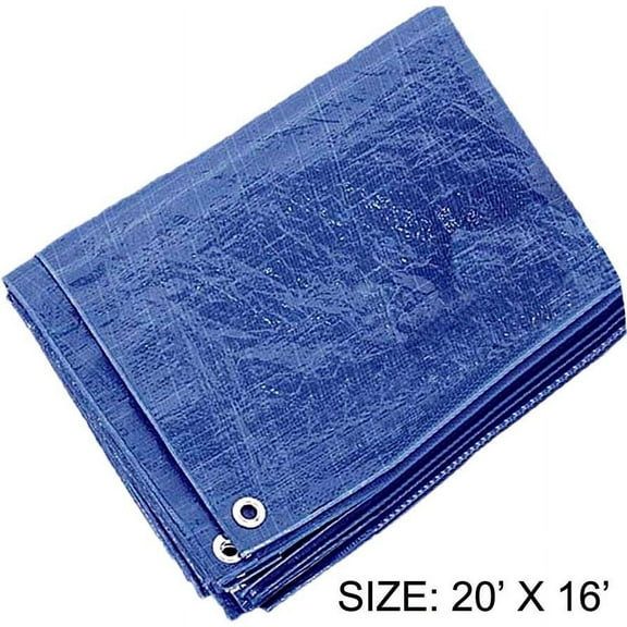POLY PRO 16x20 Foot Multipurpose Waterproof Blue Tarp, 70 GSM - TB1620