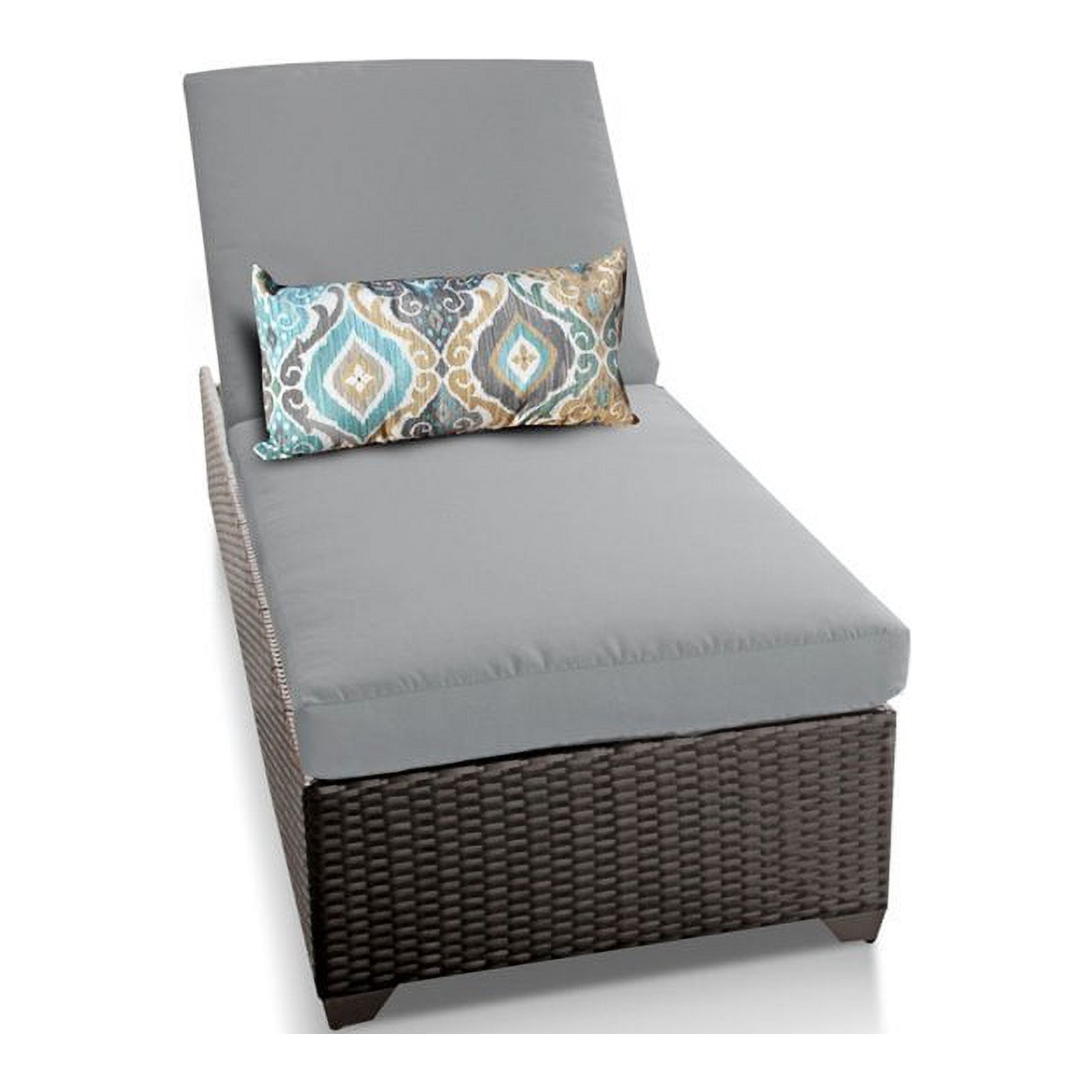 Bowery Hill Wicker/Fabric Patio Chaise Lounge in Gray/Espresso - image 2 of 2