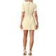 thumbnail image 3 of INSPIRE CHIC Vestido de Manga Corta Vintage con Panel de Contraste y Cuello Volante para Mujeres XL Amarillo Blanco, 3 of 6