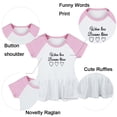 thumbnail image 2 of When Two Became Three Funny Dresses For Baby, Newborn Babies Skirts, Infant Princess Dress, 0-24M Kids Graphic Clothes (Pink Raglan Dresses, 6-12 Months), 2 of 5