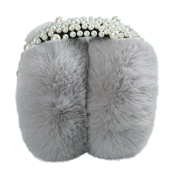 CANKER Elegant Pearl Bead Ear Winter Earmuffs For Women Warm Earmuffs Ear Warmers Gifts