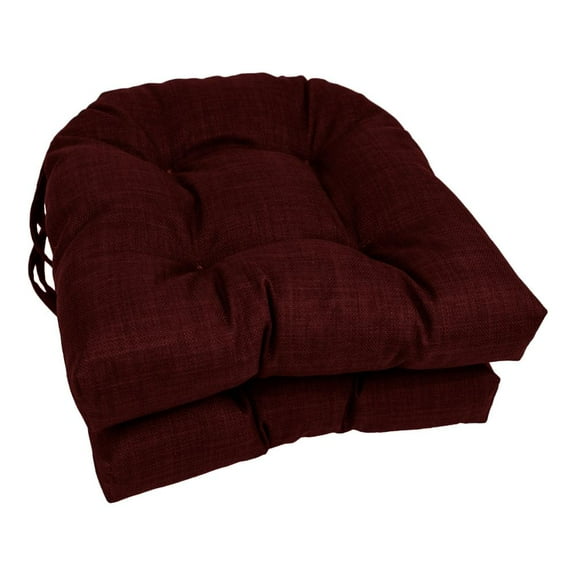 Blazing Needles 16-inch Spun Polyester Solid Outdoor U-shaped Tufted Chair Cushion