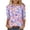 Purple, variant on Long Sleeve Easter Shirts for Women,3/4 Length Sleeve Womens Tops Fashion Women's Casual Print Round Neck 3/4 Sleeve T-shirt Top Blouse Blue,S