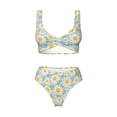 thumbnail image 4 of Rocae Daisies Flowers for Bikini Set for Women Two Piece Sexy High Swimsuits Split Crossover Bikini X-Large, 4 of 9